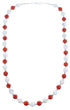 Sterling Silver Howlite And Pink Coral Bead Necklace BX118729